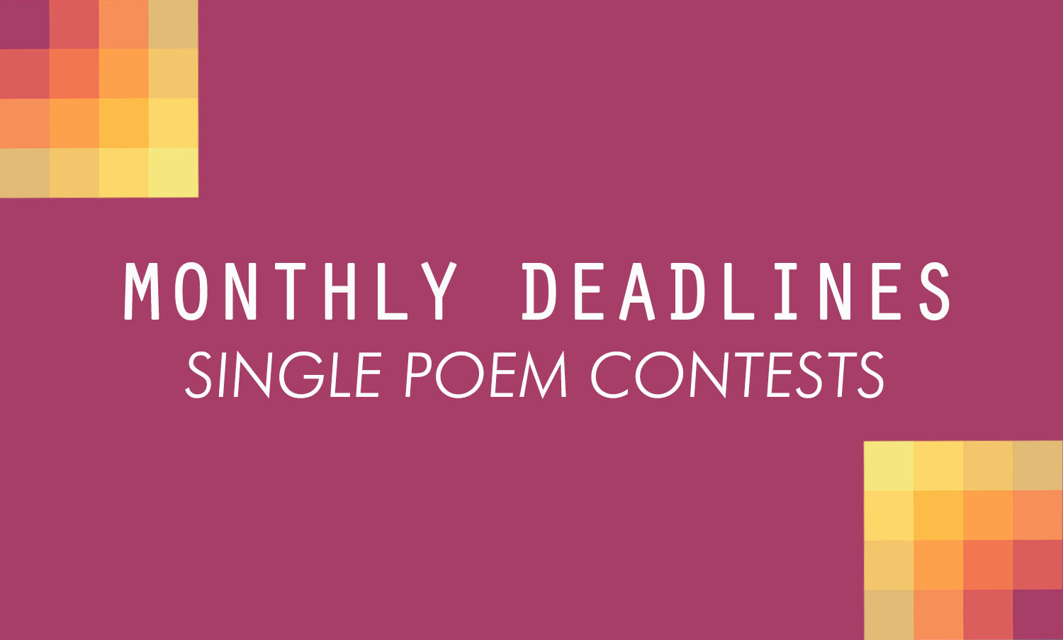 Deadlines for November: Single Poem Contests - Palette Poetry